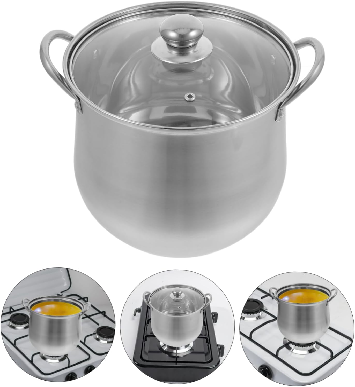 FUNOMOCYA Anti-Overflow Stainless Steel Pot with Lid Safe Durable Kitchen Tool