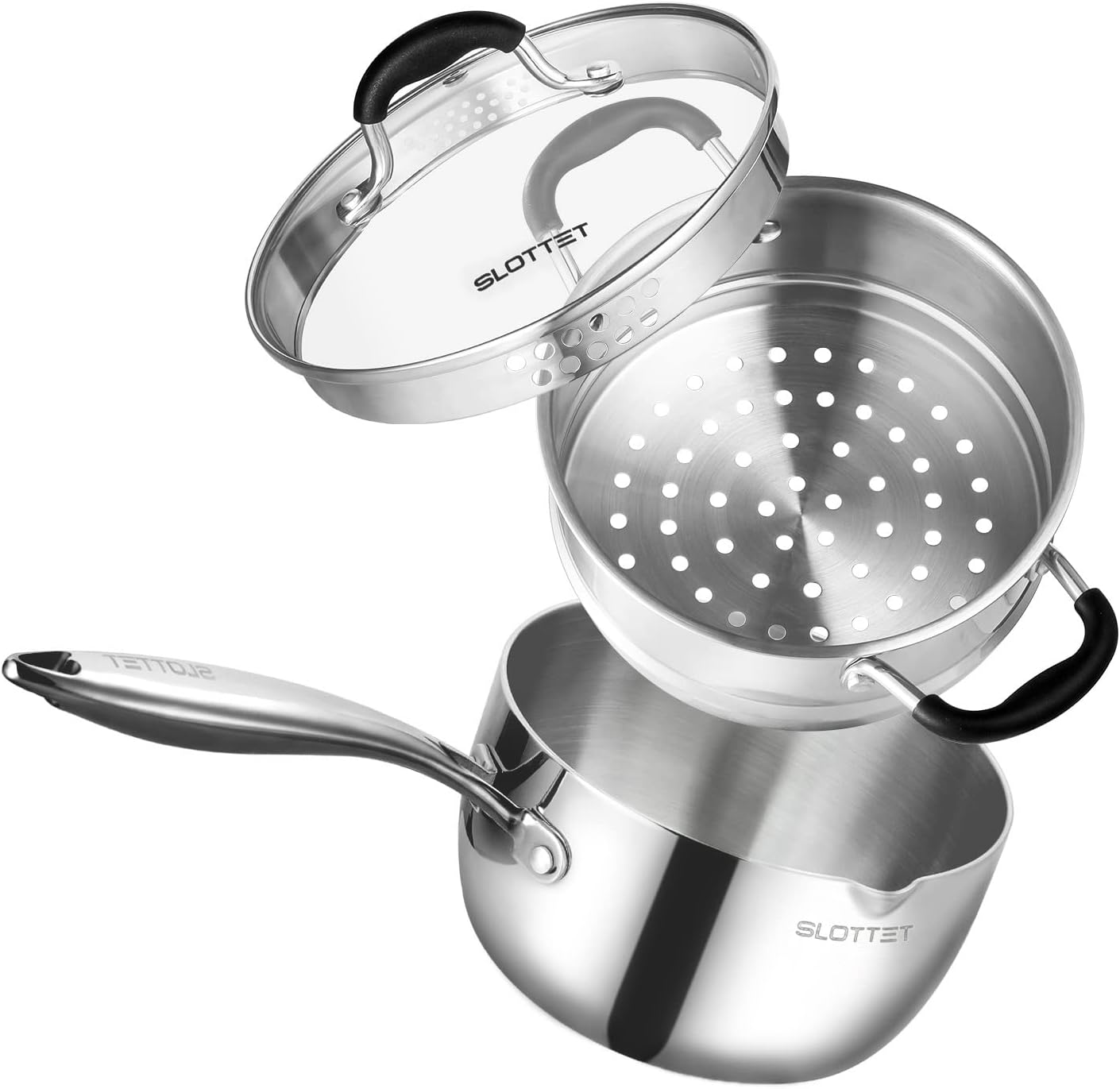 SLOTTET Tri-Ply Stainless Steel Saucepan
