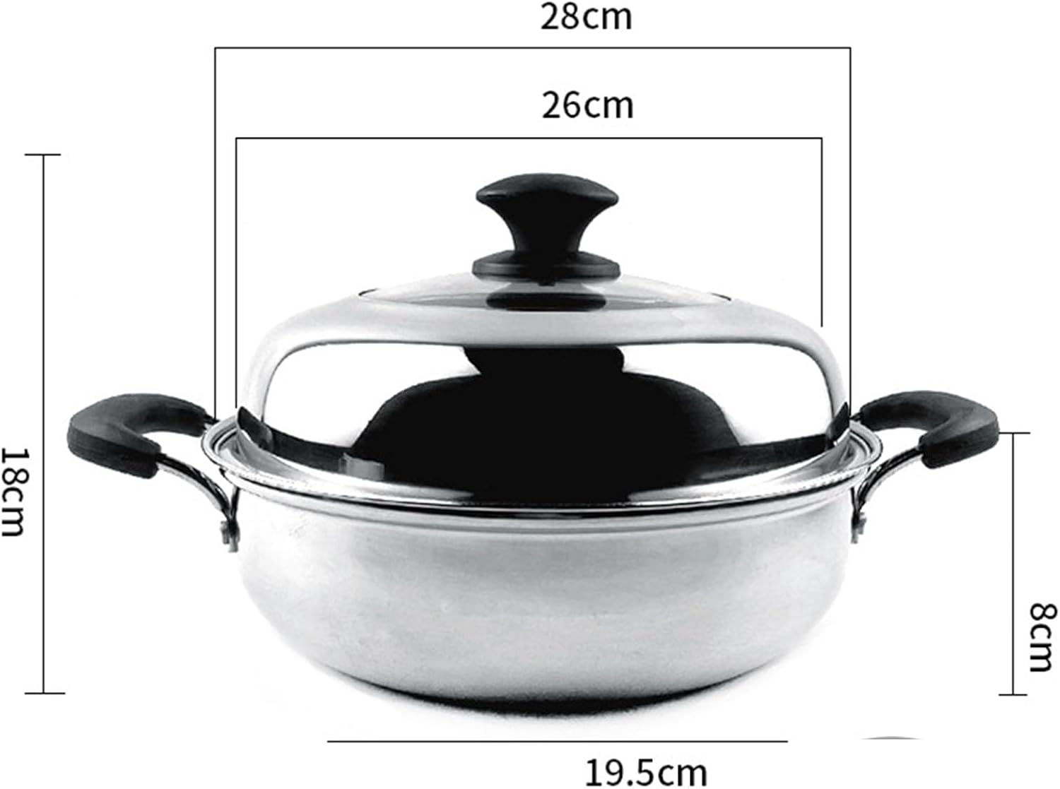 Stainless Steel Stock Pot Multifunctional Steam Pot with Lid for Kitchens