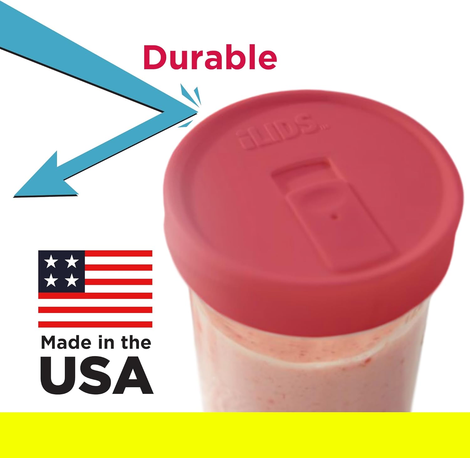 iLIDS Mason Jar Drink Lid Wide Mouth Coral 2-Pack