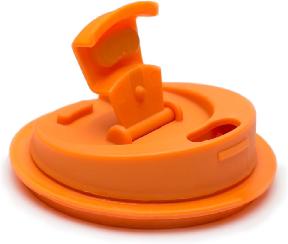 Jarware Drink Lid Orange Lid for Regular-Mouth Mason Jars