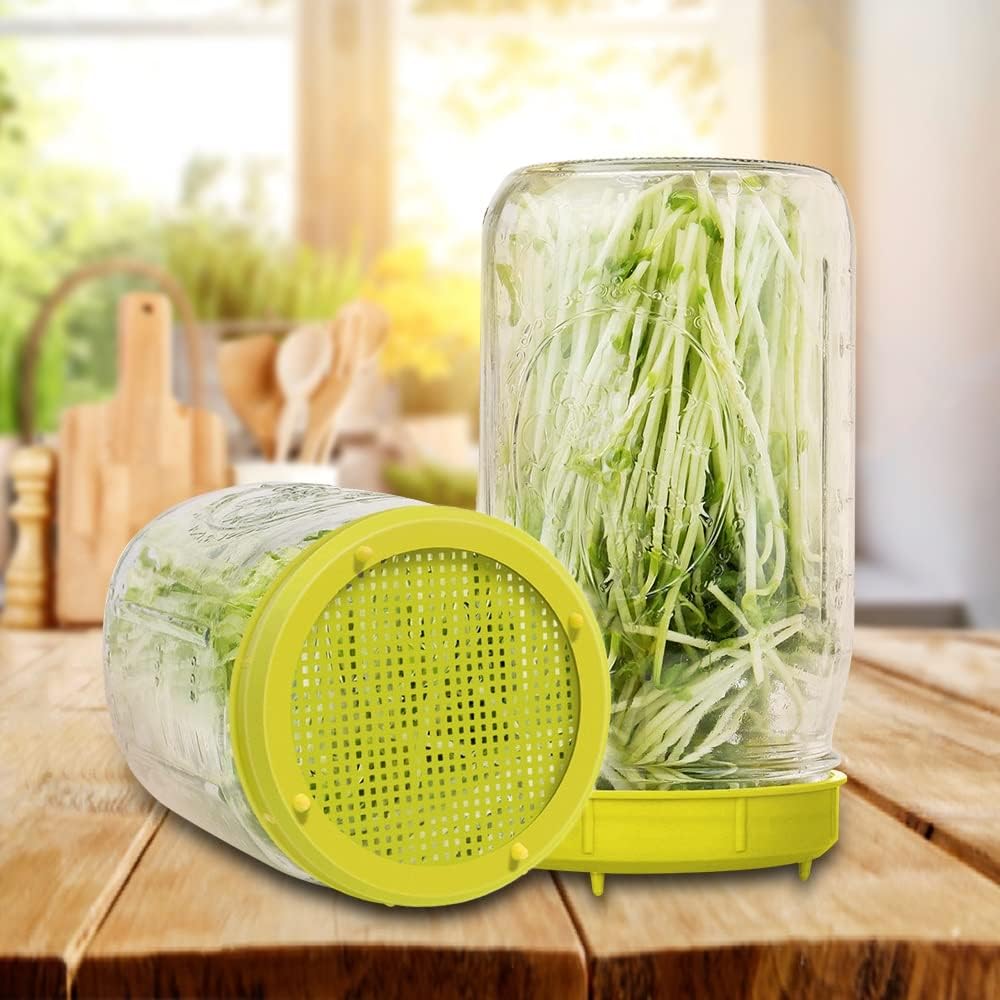 Picowe Plastic Sprouting Lids 8 Pack Yellow 86mm