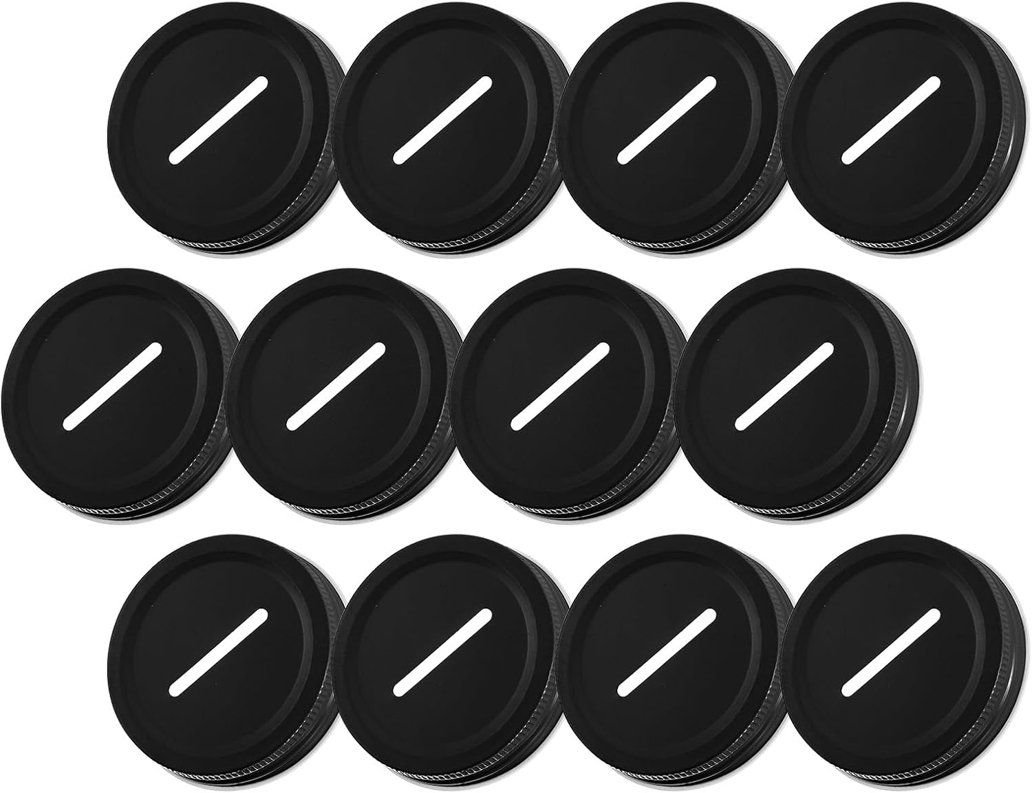 12Pcs Metal Coin Slot Lid Black