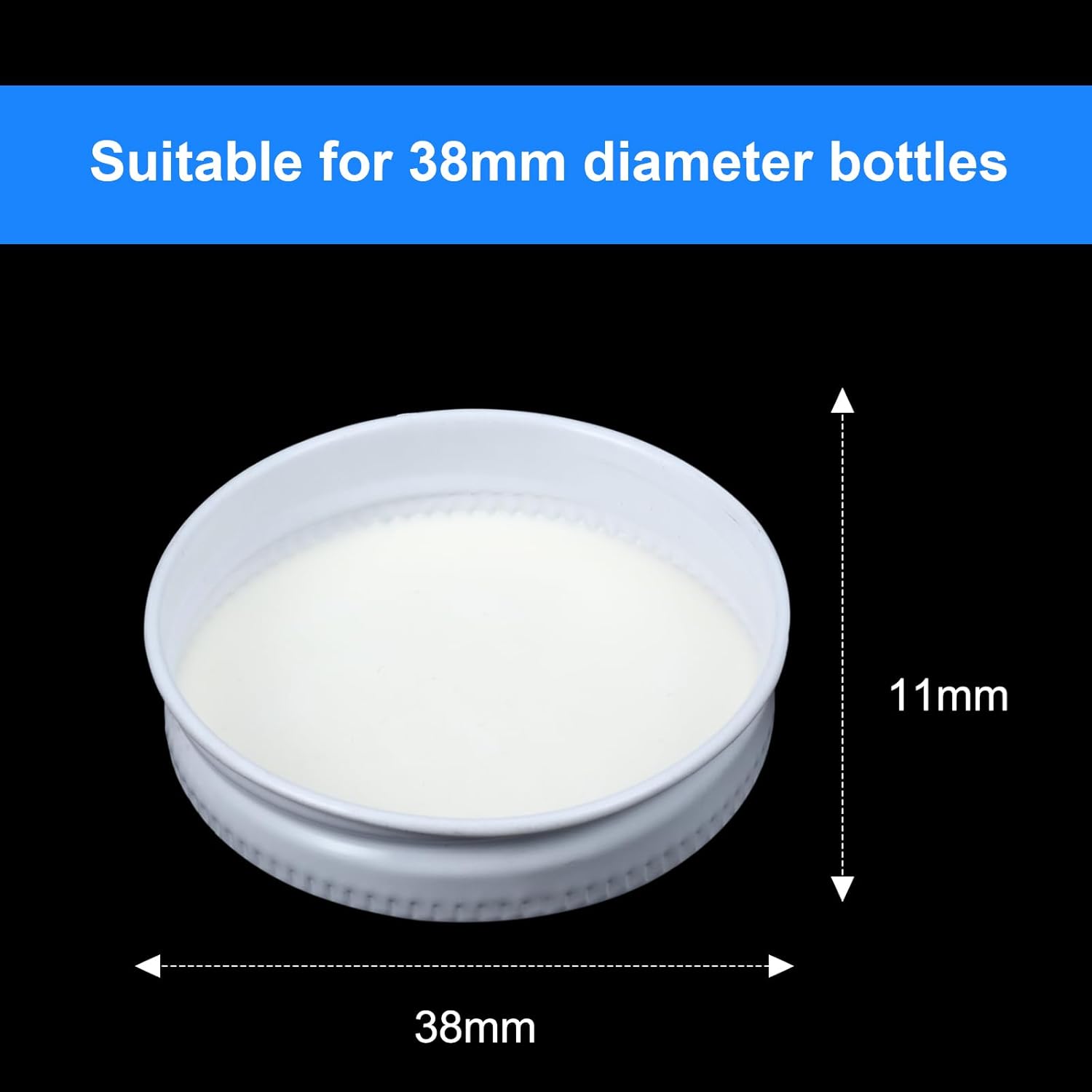 Patelai 38mm White Growler Metal Caps