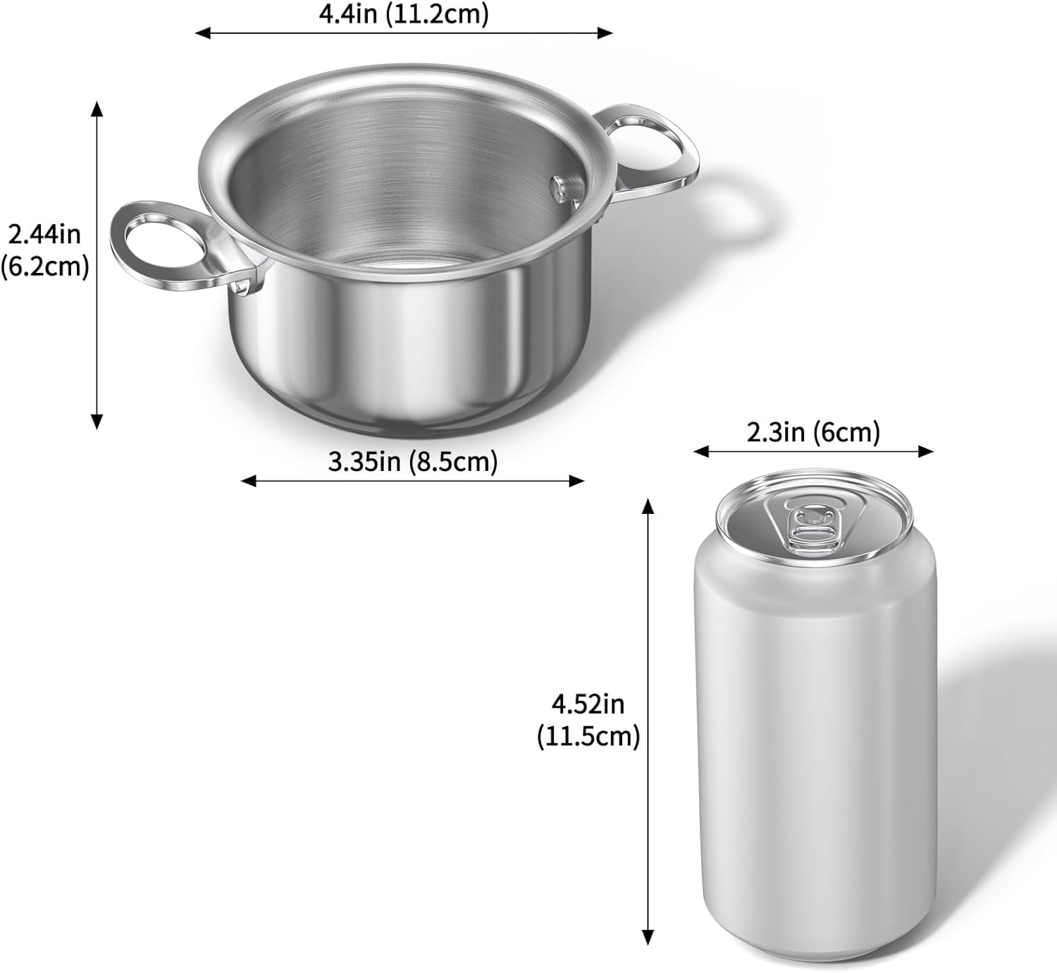 MACEVIA Mini Sauce Pan Stainless Steel ButterWarmer for Home Kitchen 135oz400ml