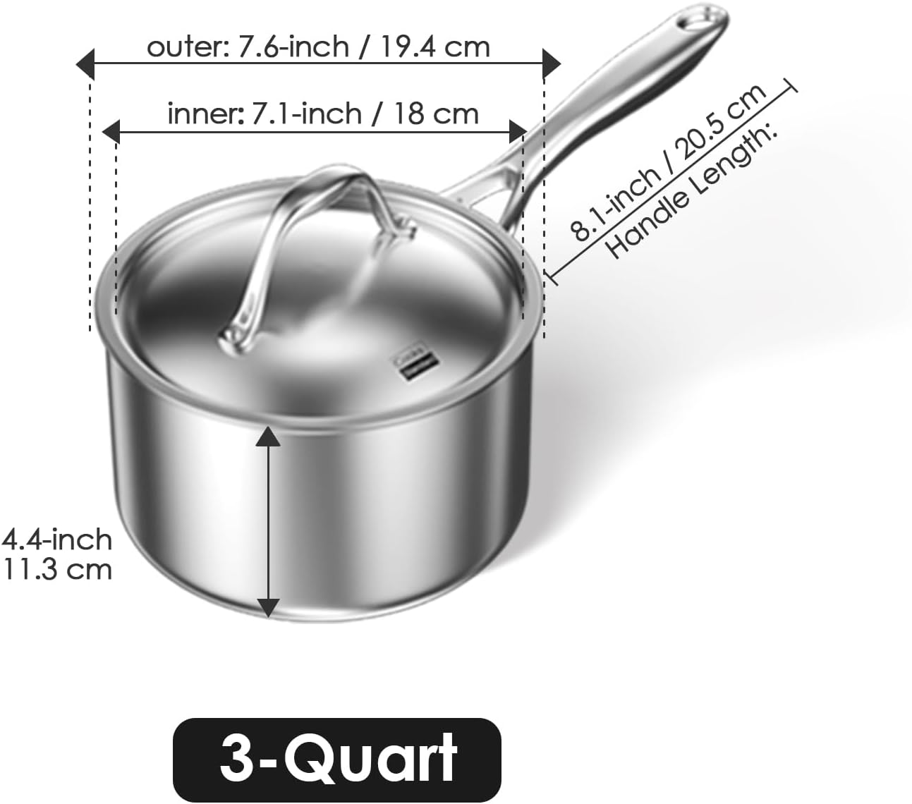 Stainless Steel Saucepan for Professional Cooking