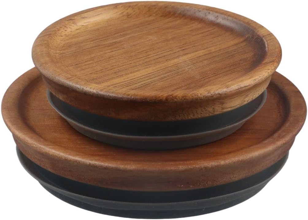 Leadigol 2-Pack Wood Lids for Mason Jars