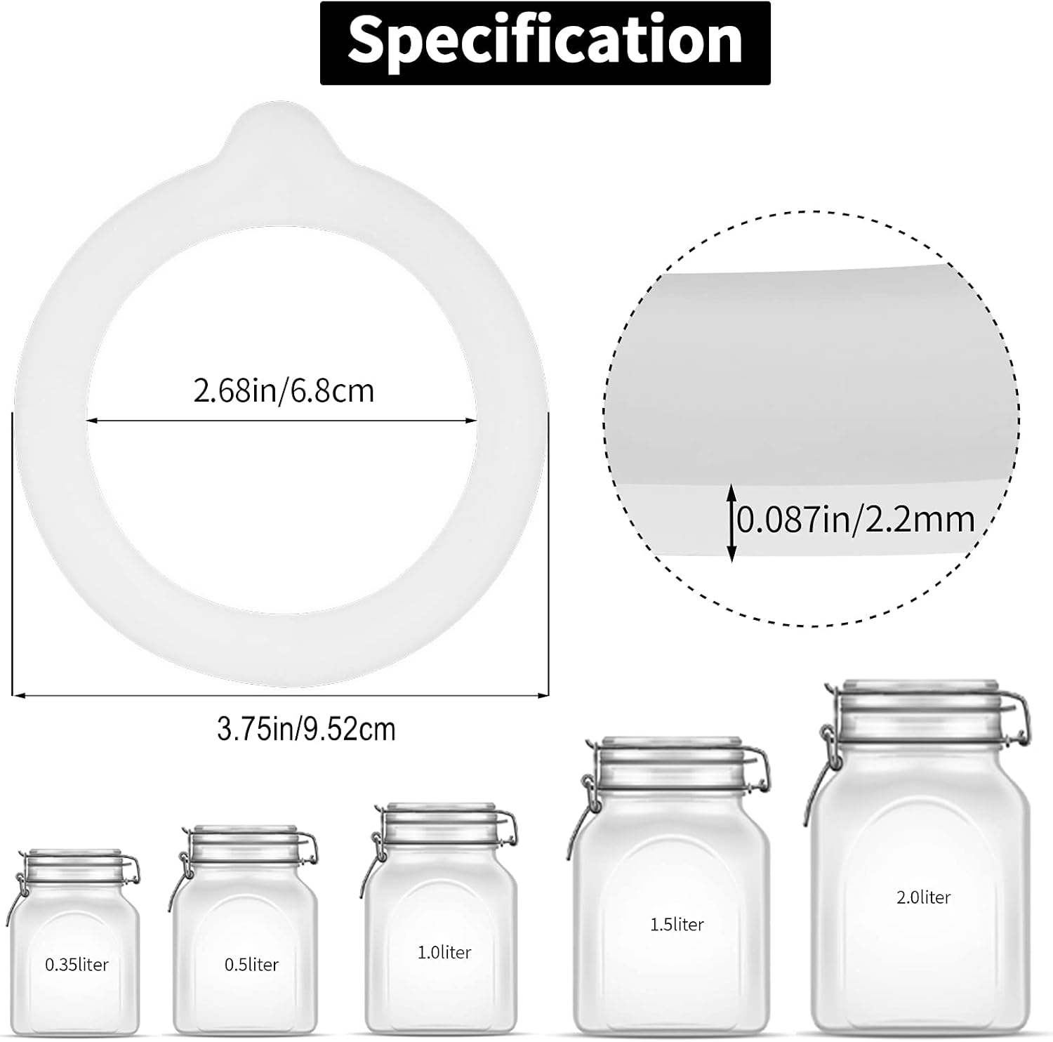 8-Piece Silicone Jar Gaskets