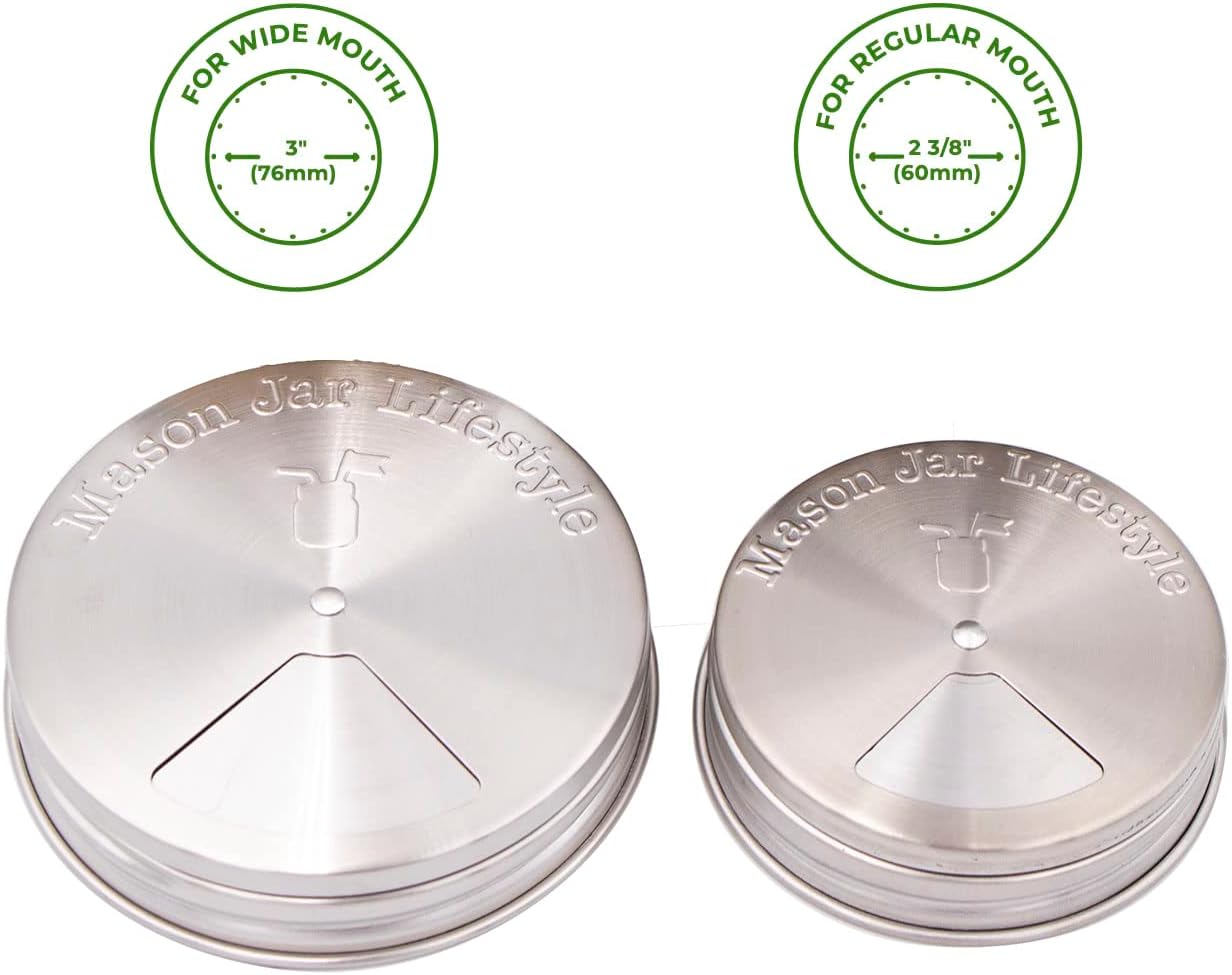 Adjustable Mason Jar lids by Mason Jar Lifestyle
