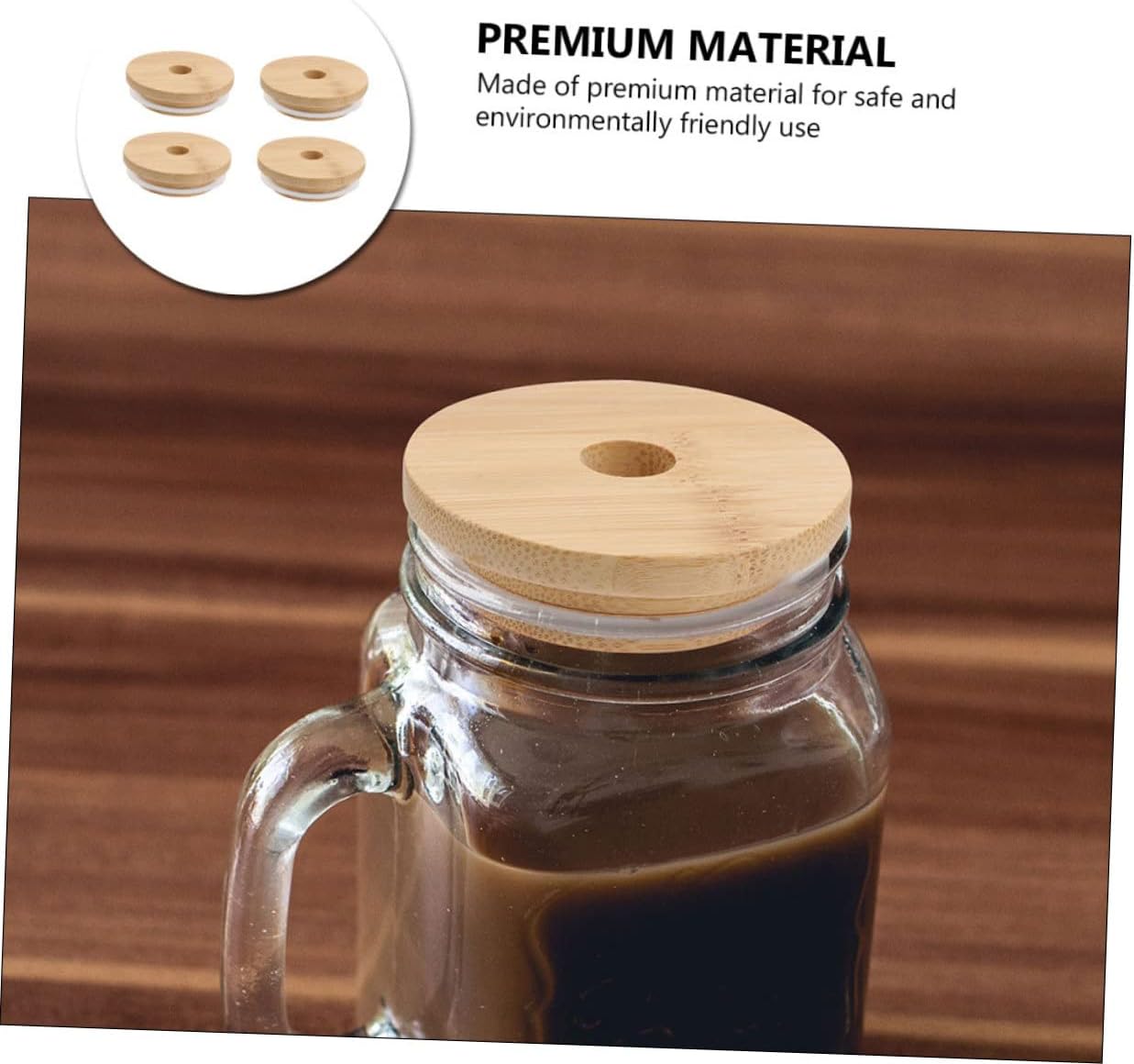 KICHOUSE 4-Piece Sealing Lids for Mason Jars Glass Bottles