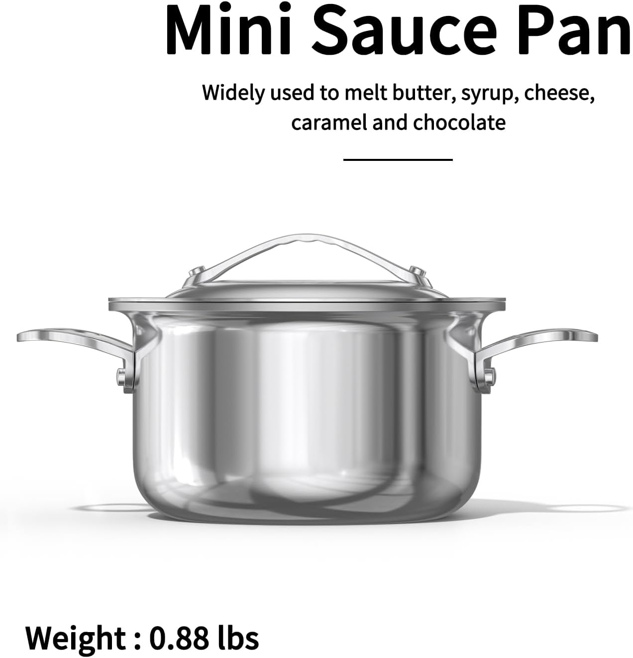 MACEVIA Mini Sauce Pan Stainless Steel ButterWarmer for Home Kitchen 135oz400ml