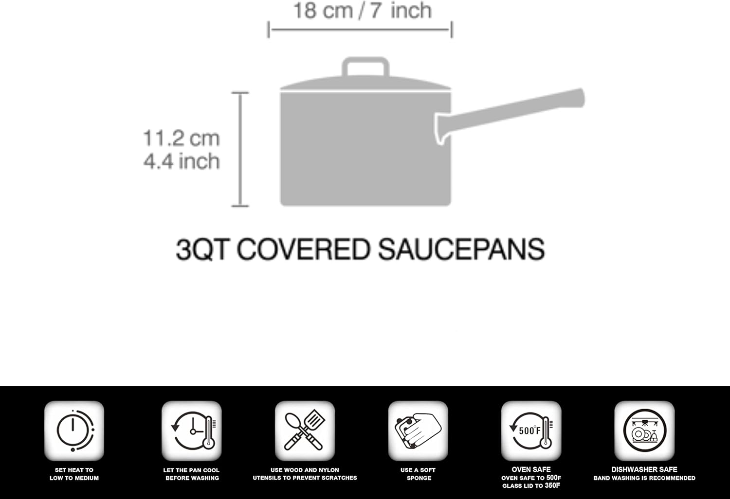 7-Quart Dutch Oven 3-Quart Saucepan with Lid