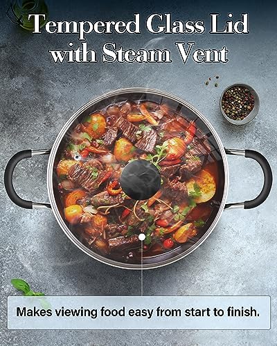 Cook N Home Nonstick Stockpot with Lid - 6-QT for Perfect Cooking