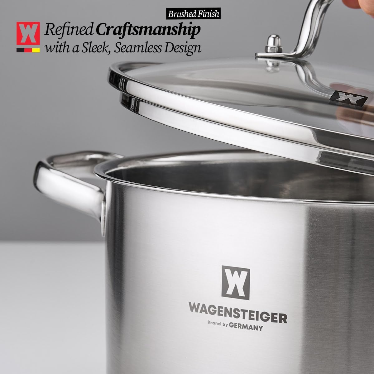Versatile Stock Pot with Tempered Glass Lid