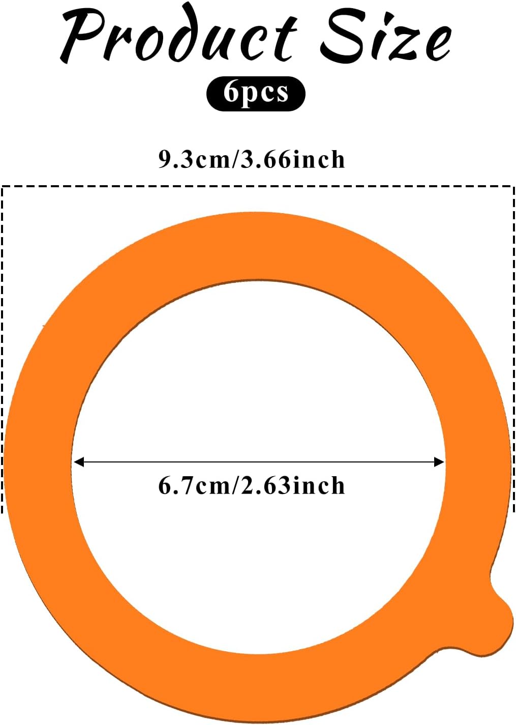 8-Piece Orange silicone Seals for Glass Jars Airtight Canning Gaskets