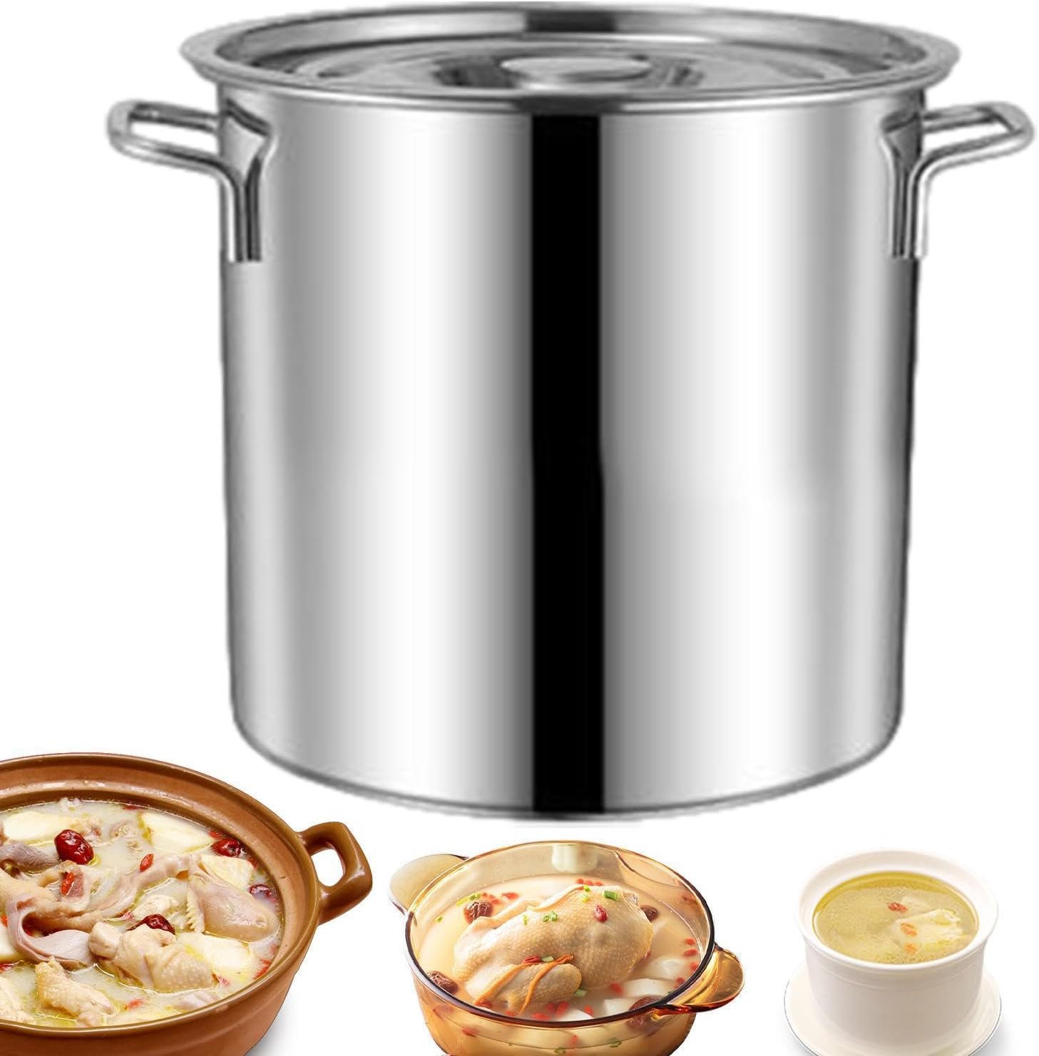 Stainless Steel Soup Pot Large Capacity Stockpot for Family Cooking