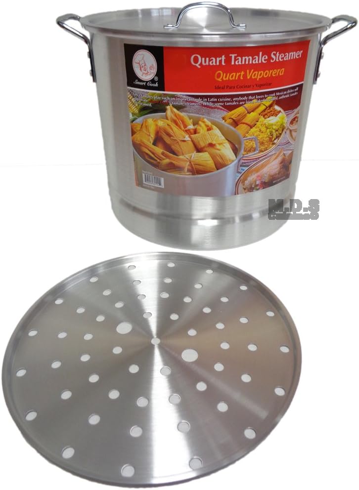 MDS Cuisine Cookwares Aluminum Stockpot Set With Steamer 8Qt16Qt for Traditional Cooking