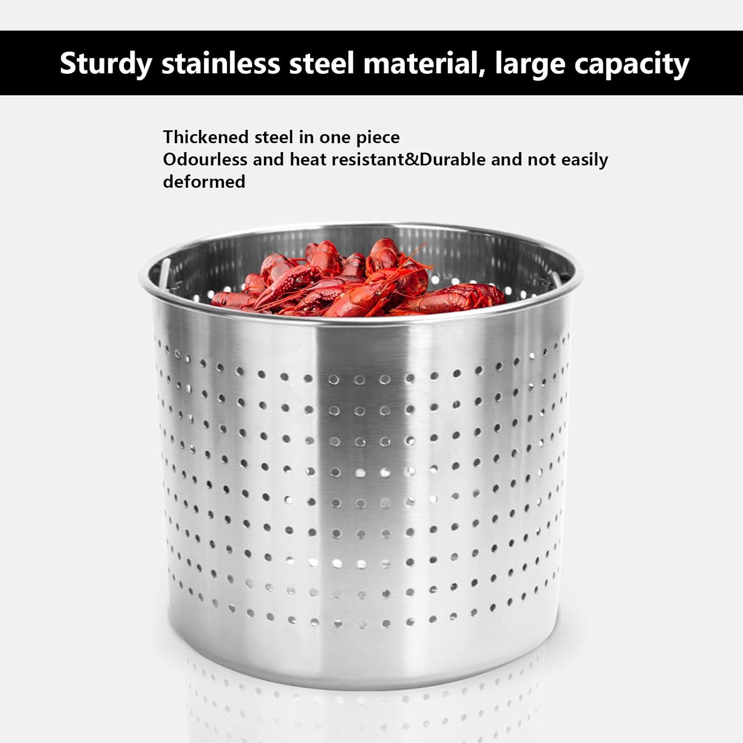 AIZYR Heavy-Duty Stock Pot with Steamer Basket 40cmx40cm