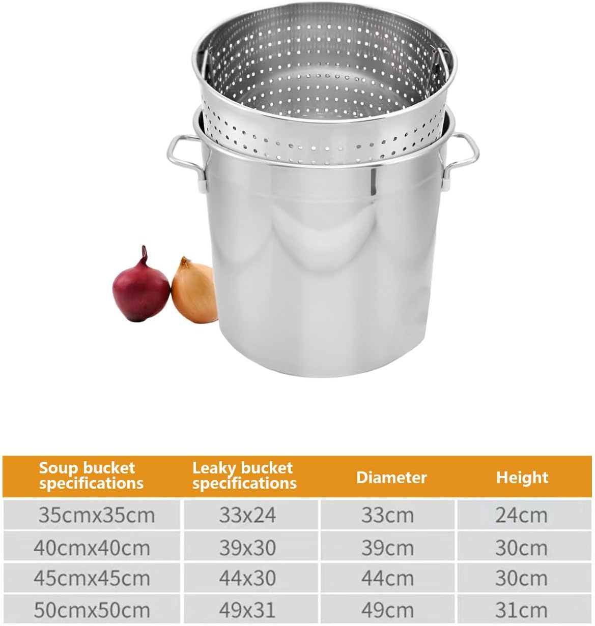 Sturdy Stainless Steel Boil Pot with Basket 45QT Seafood Cooking Pot Boil Fry