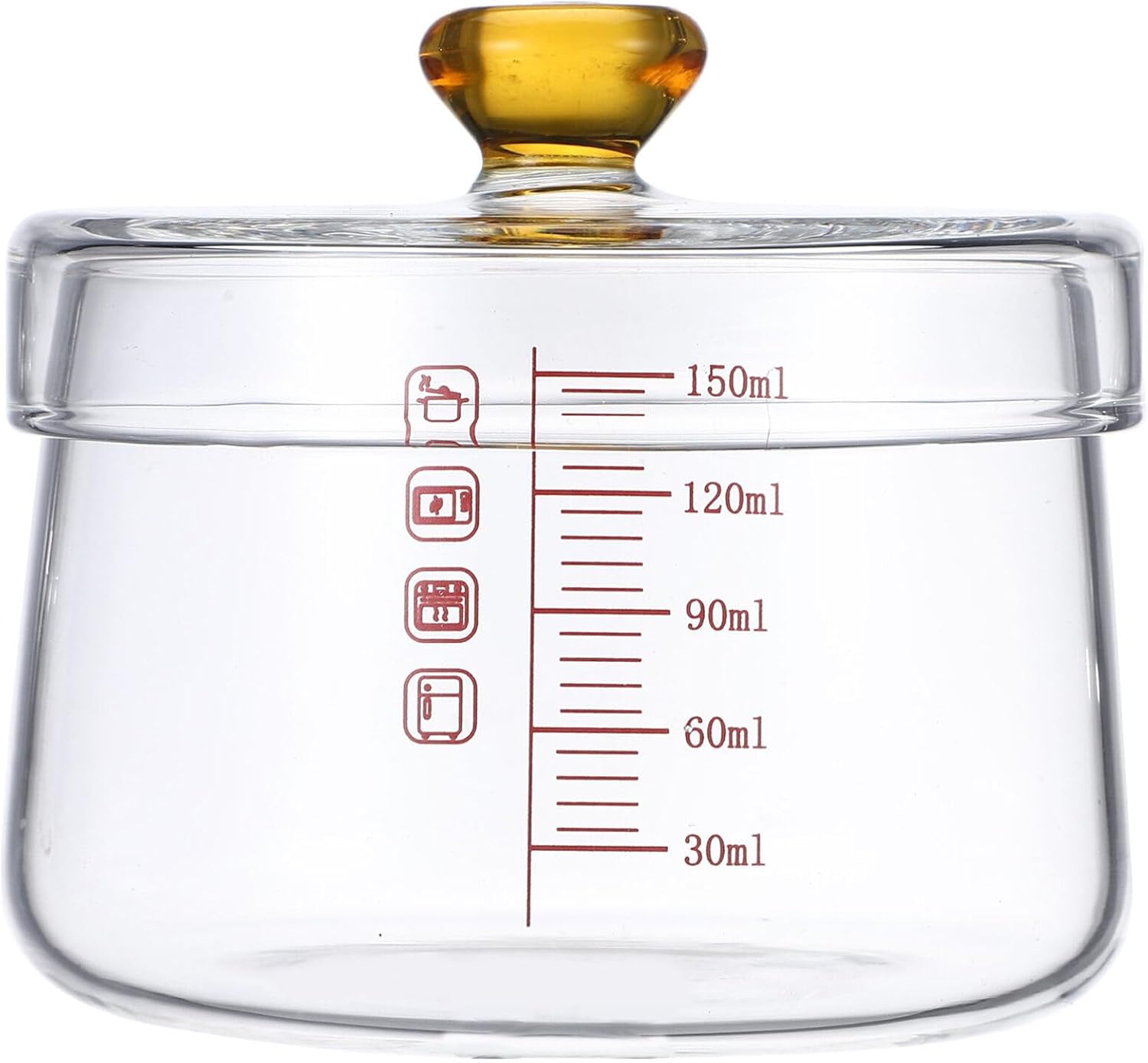 Alipis Glass Cooking Pot with Lid Heat-Resistant 150ml