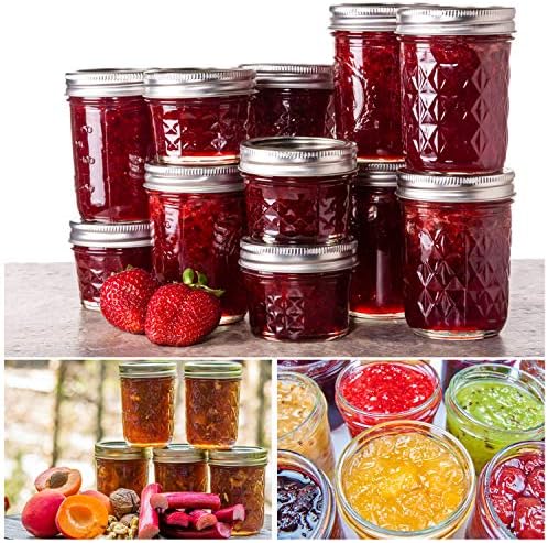 Mason Jars Set - 24 pack with Regular Lids