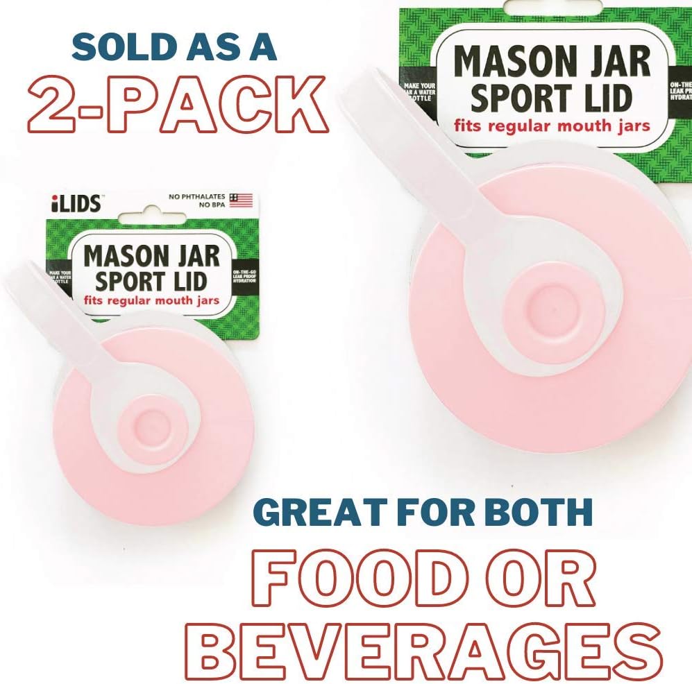 Sport Lid Pale Pink Mason Jar