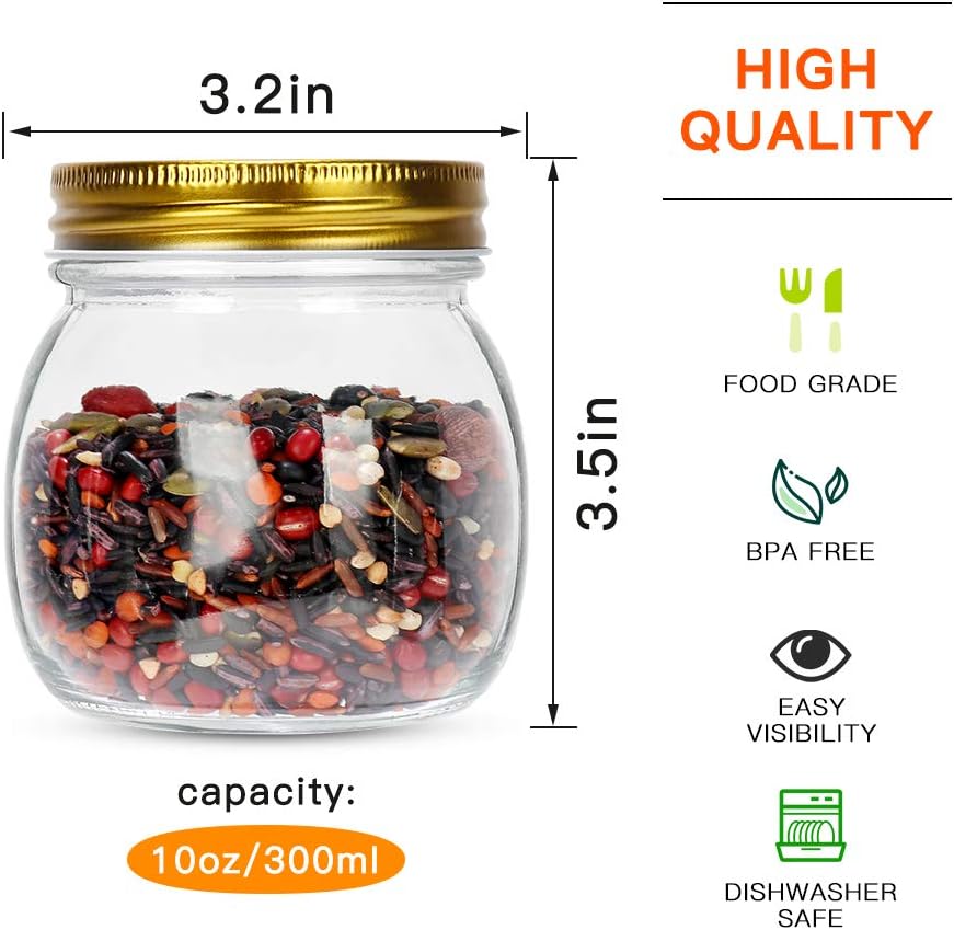 Elegant 24-Piece Glass Mason Jars Set with Silver Lids