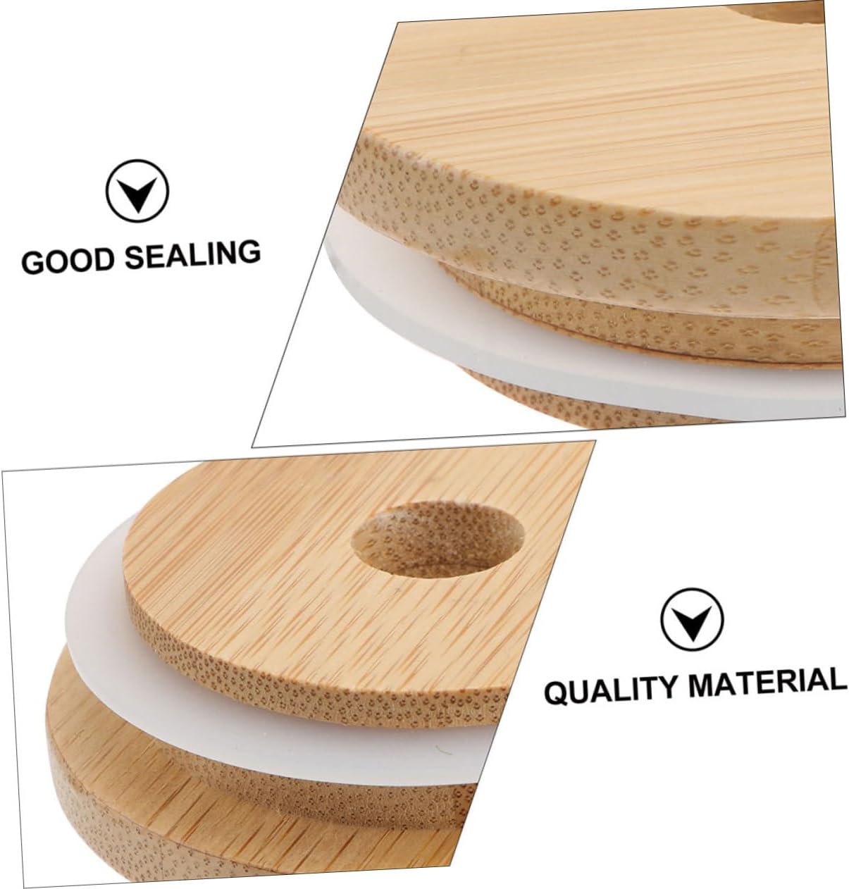 4pc Mason Jar Lids with Straw Hole Reusable Seal Lid