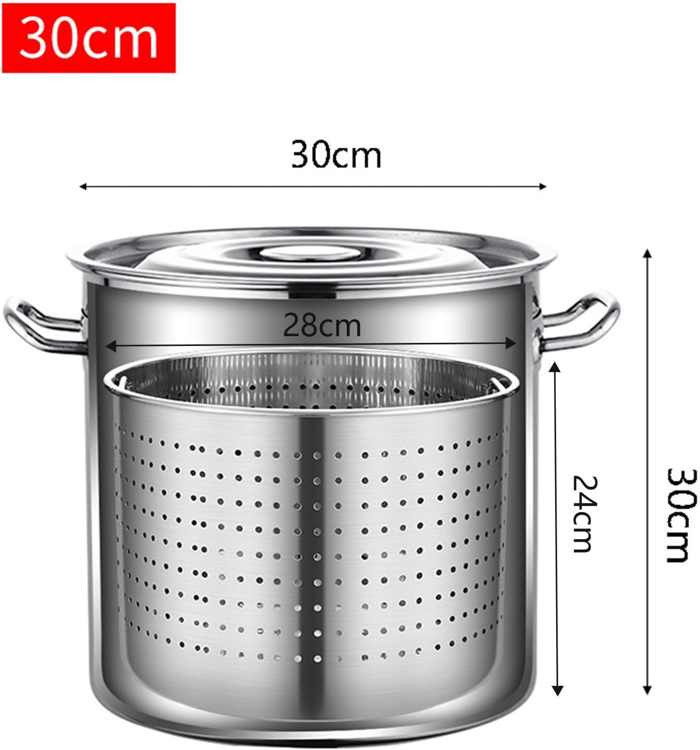 AIZYR Large Stainless Steel Stock Pot with Basket