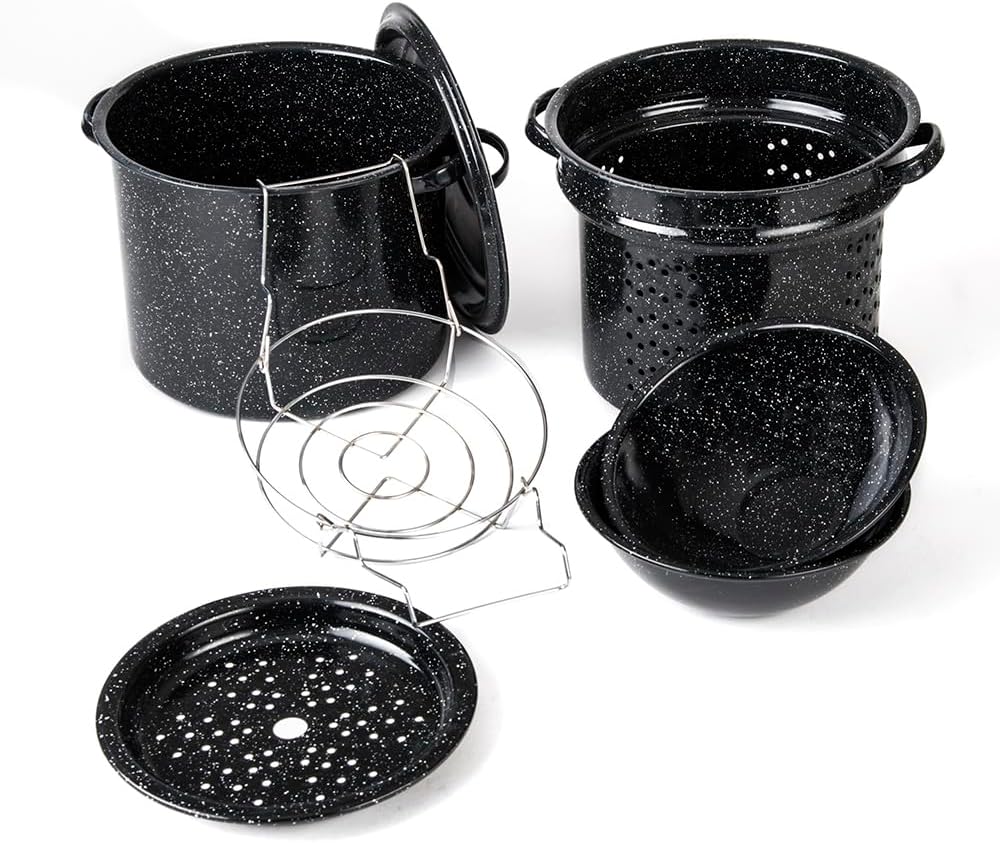 Multi-Use Stock Pot Set 8 Quart with Tamale and Canning Features