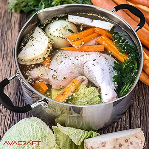 AVACRAFT 6QT Stainless Steel Stockpot with Glass Lid