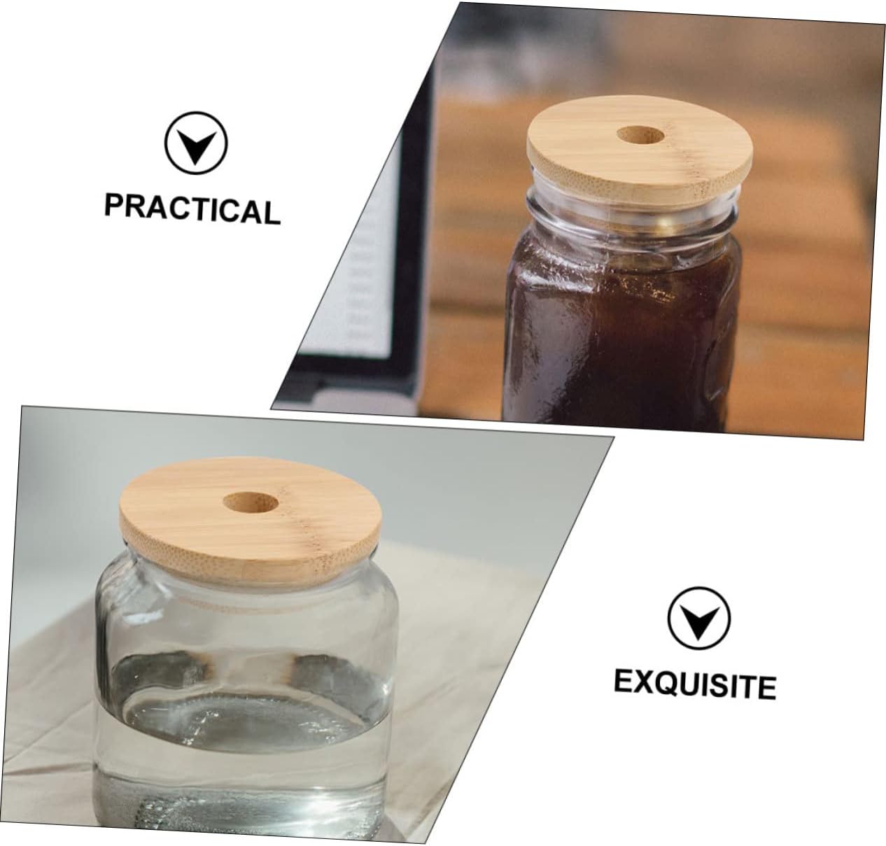 4-Piece Mason Jar Lids with Straw Holes
