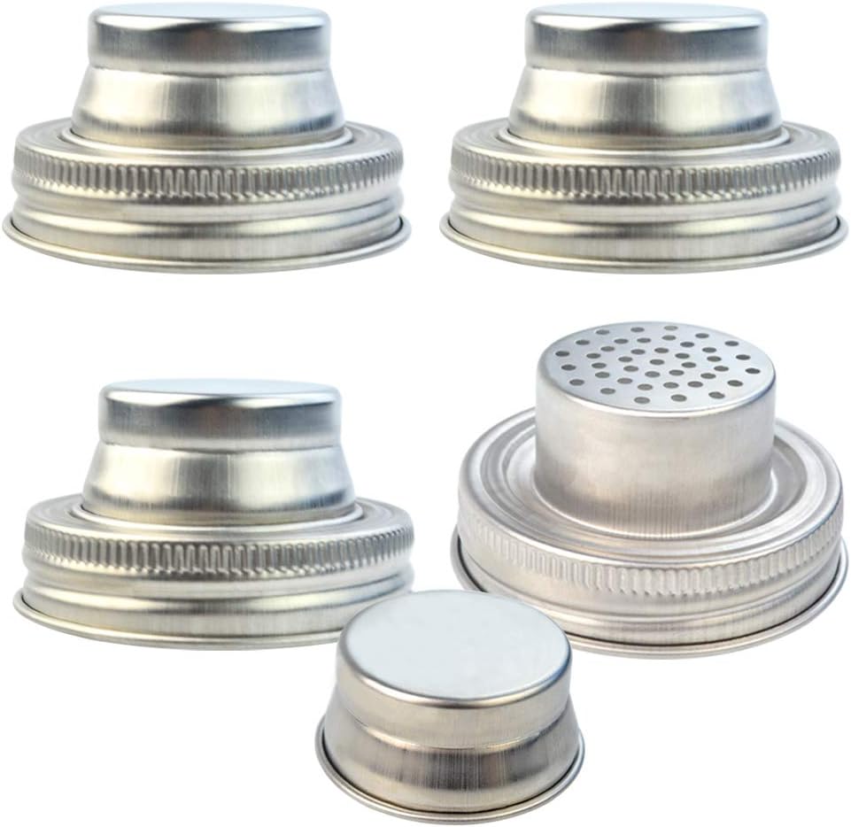 Perfect Stainless Steel Mason Jar Shaker Lid for Spices Mixers More