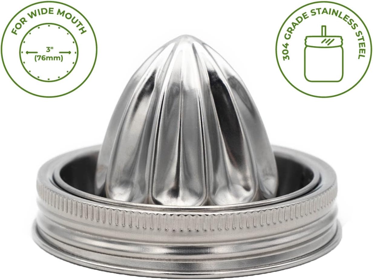 Hand-Pressable Stainless Steel Citrus Juicer Lid for Mason Jars