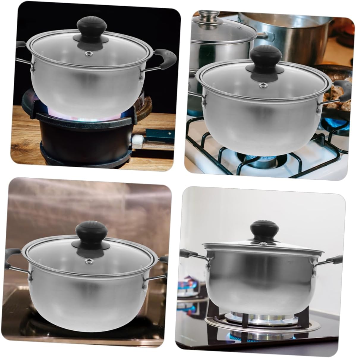 Stainless Steel Soup Pot with Lid Small Cooking Pot for Home Use
