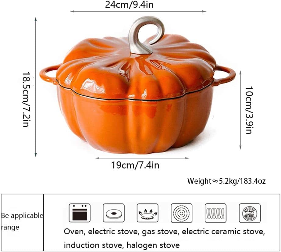 SISWIMinduction Cast Iron Stockpot with Lid Orange Pump