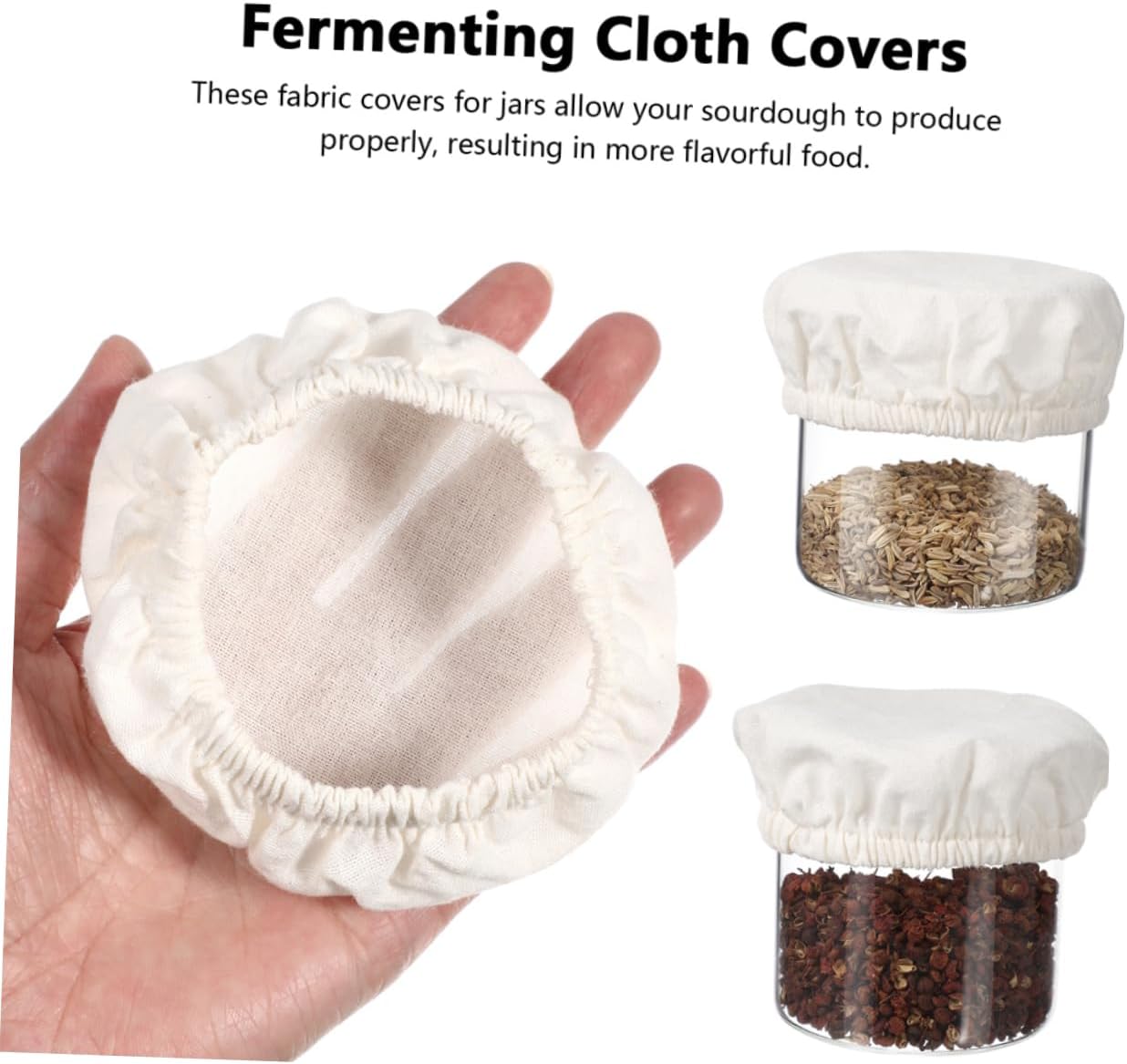 4pcs Cotton Jar Covers for Glass Jars and Canning Lids