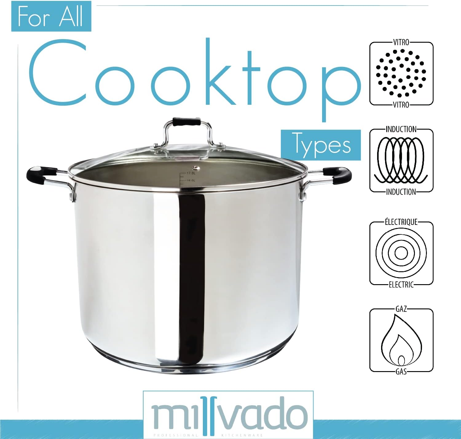 Millvado 20 Quart Stock Pot