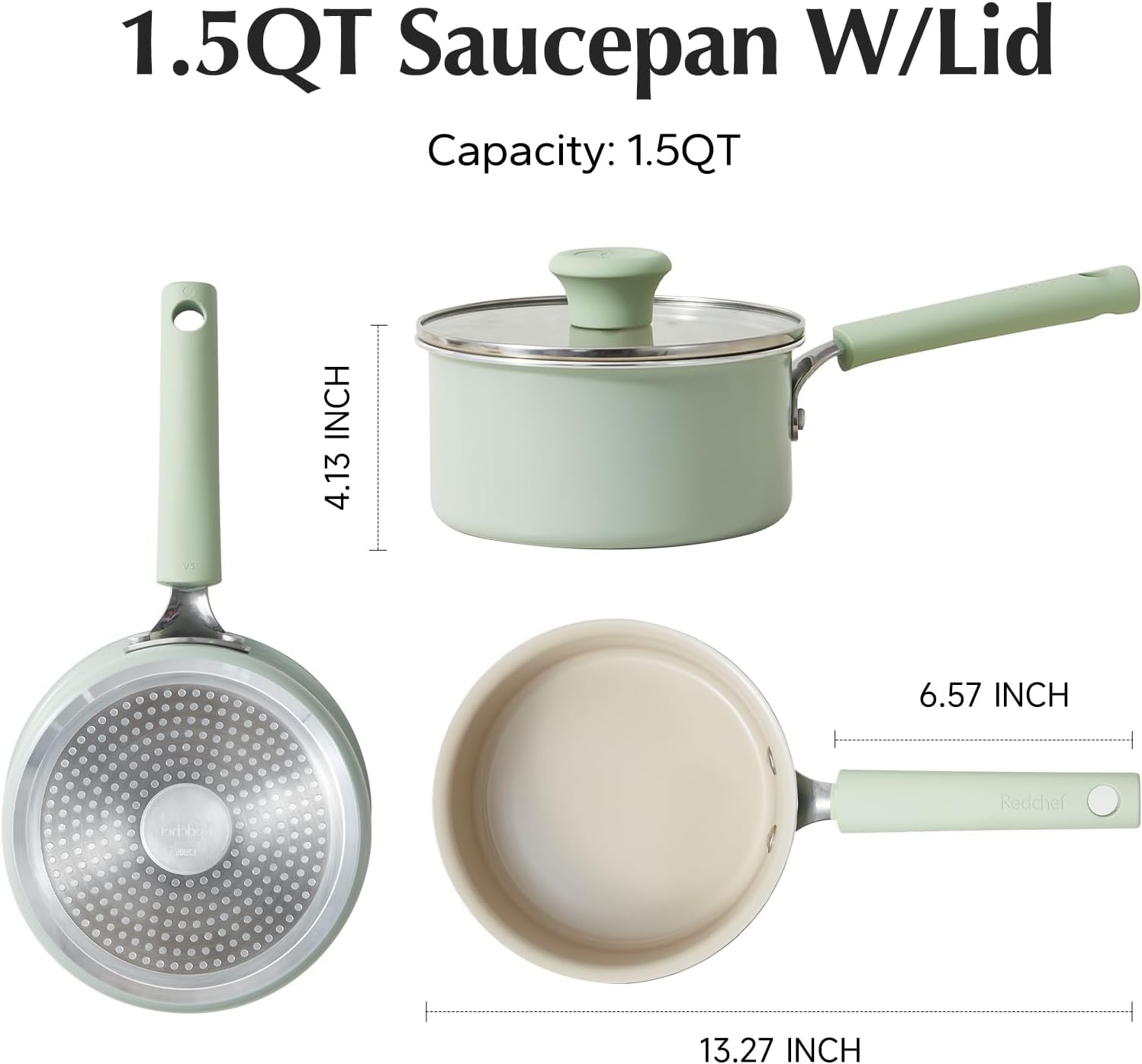 Redchef Nonstick Ceramic Saucepan Reliable Safe Kitchen Tool