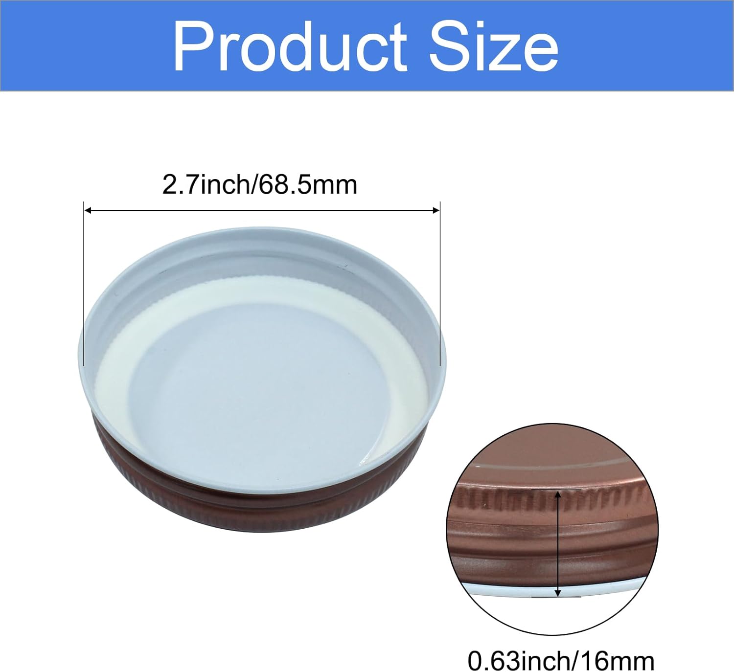 Perfect Leak-Proof Mason Jar Rose Gold Lids