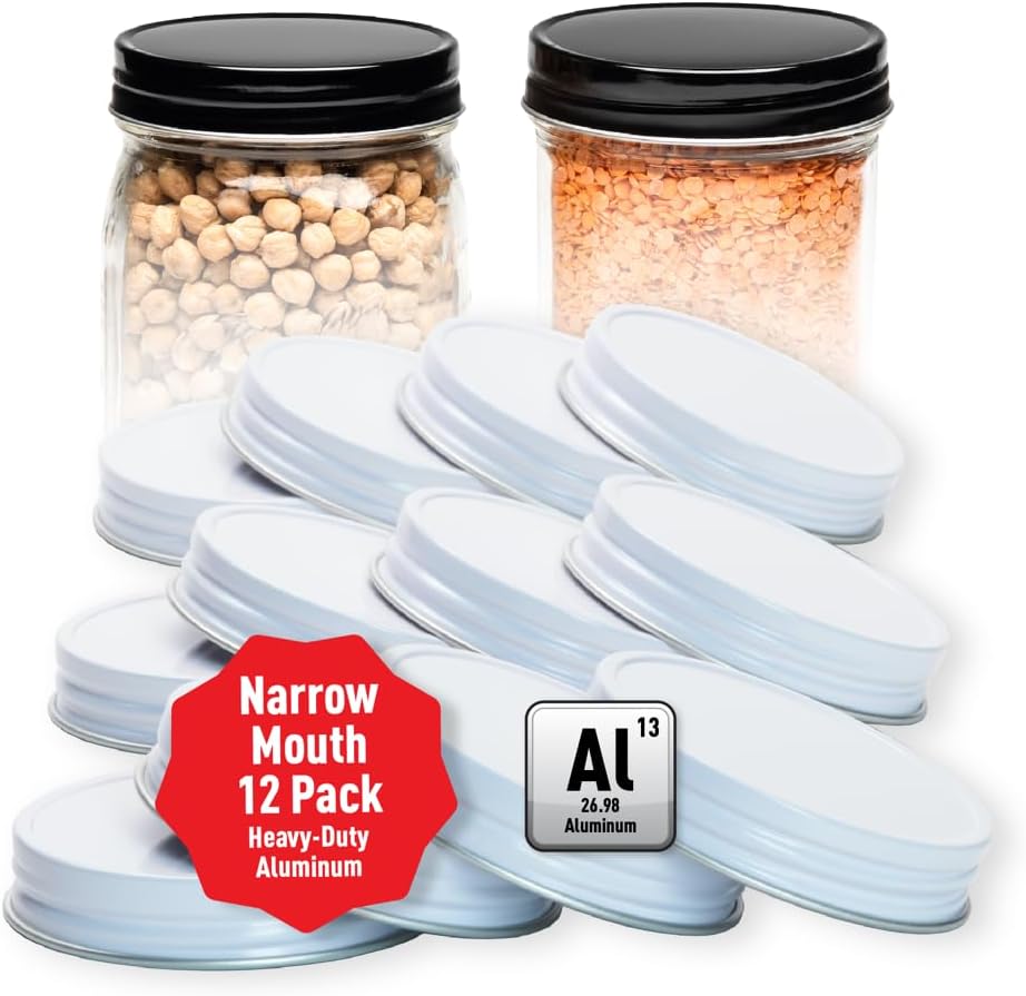 12-Pack of Rust-Proof Narrow Mouth AL Mason Jar Lids