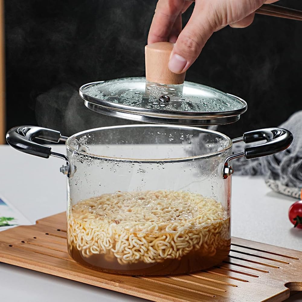 2000ml Transparent Glass Cooking Pot