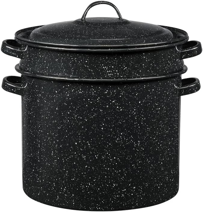 Granite Ware 75 Qt 3-Piece Pasta Pot Set with Lid and Strainer