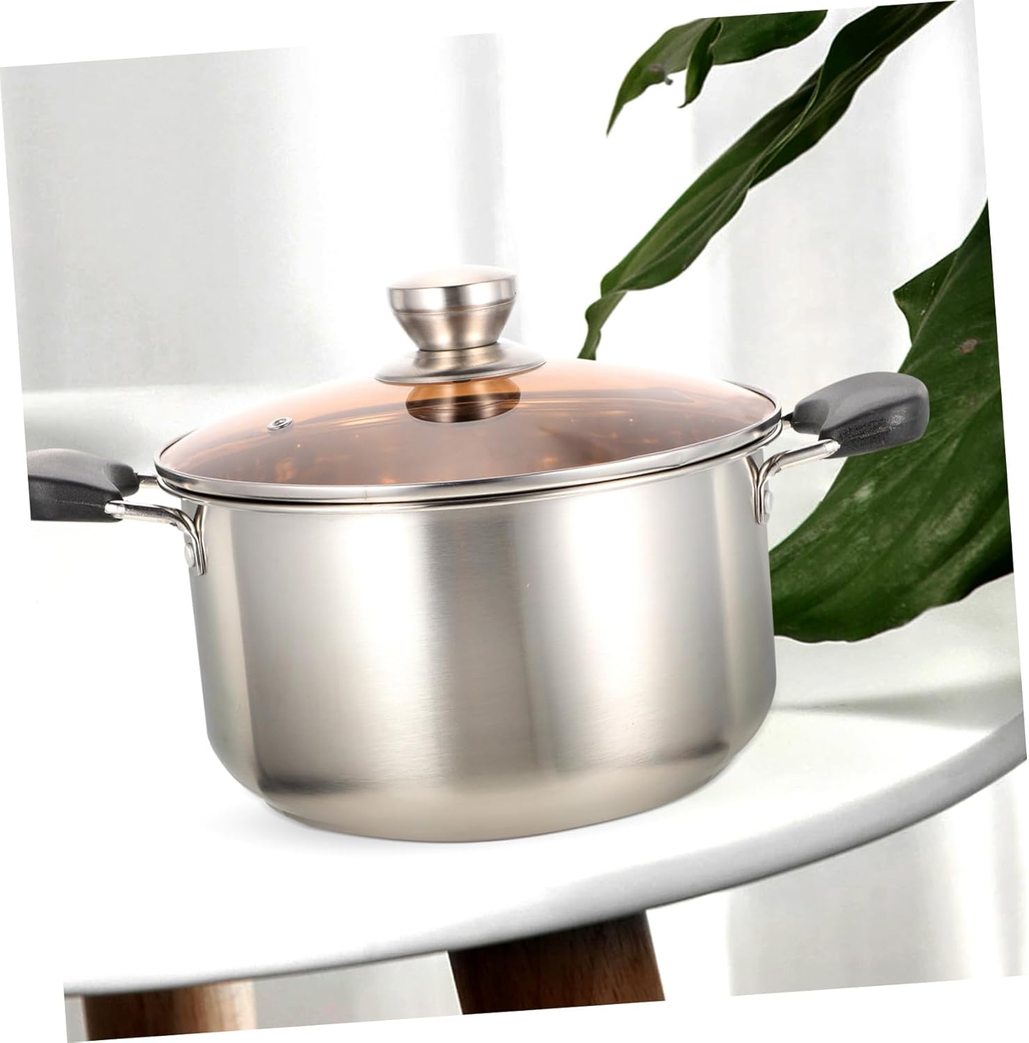 SHOWERORO Double Ear Stock Pot with Lid 1
