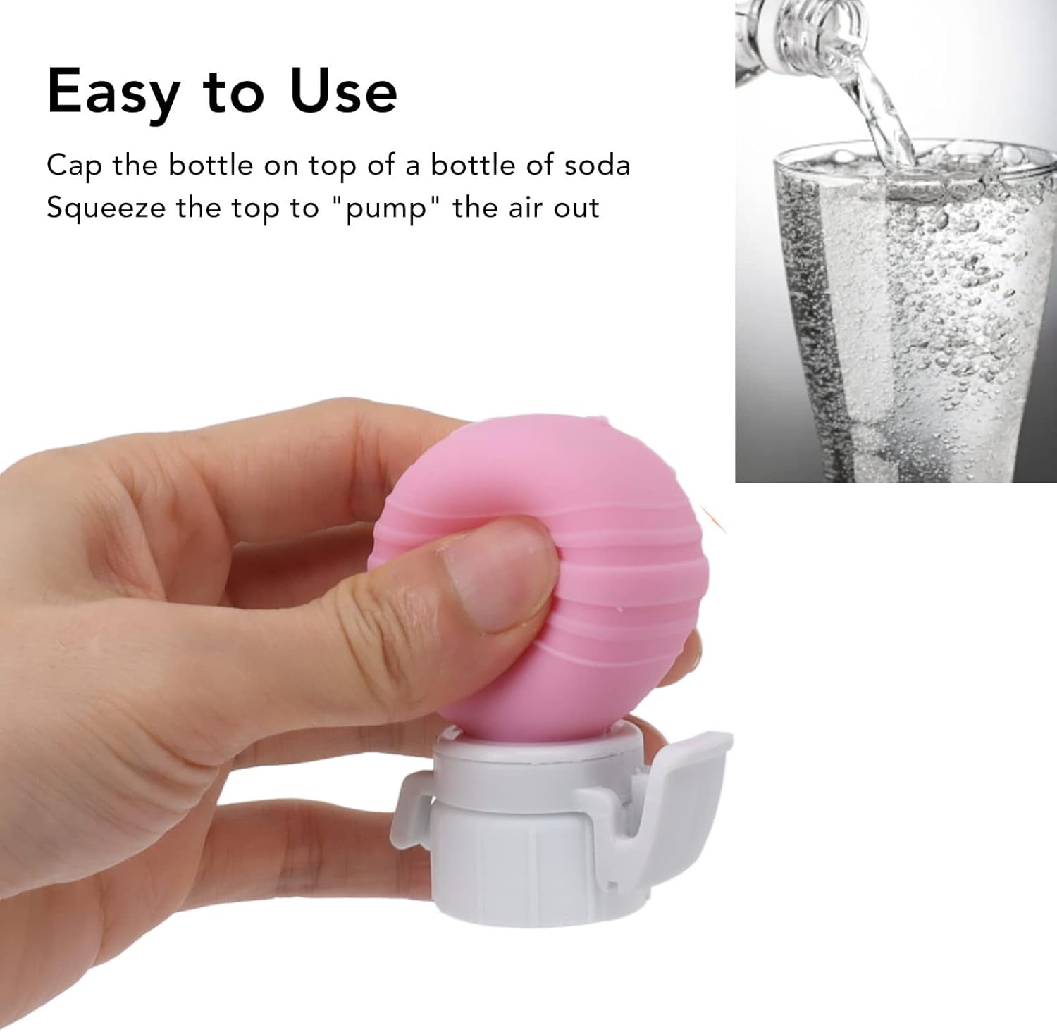 Noonedibs Fizz Keeper Pump Cap Pinkish 2L