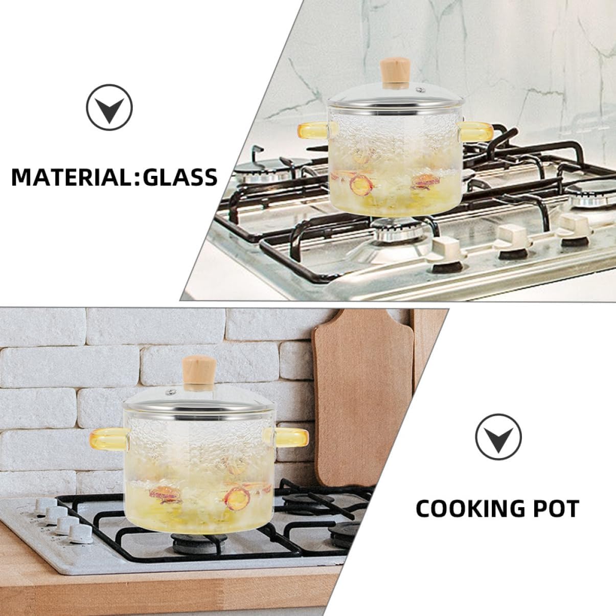 Get Cooking Quick with Adjust-Size Glass Pot