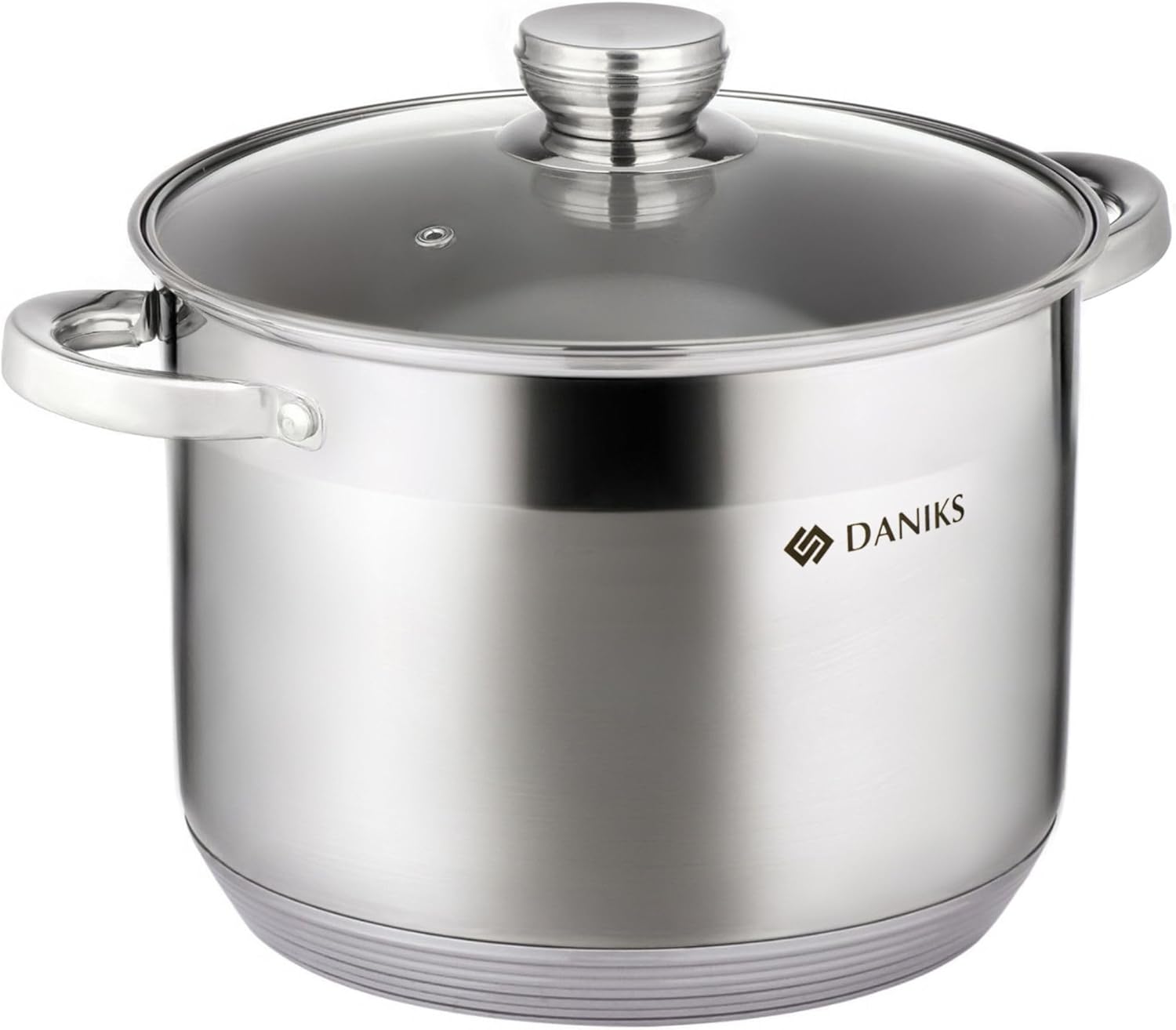 Daniks Standard stainless steel stock pot with glass lid