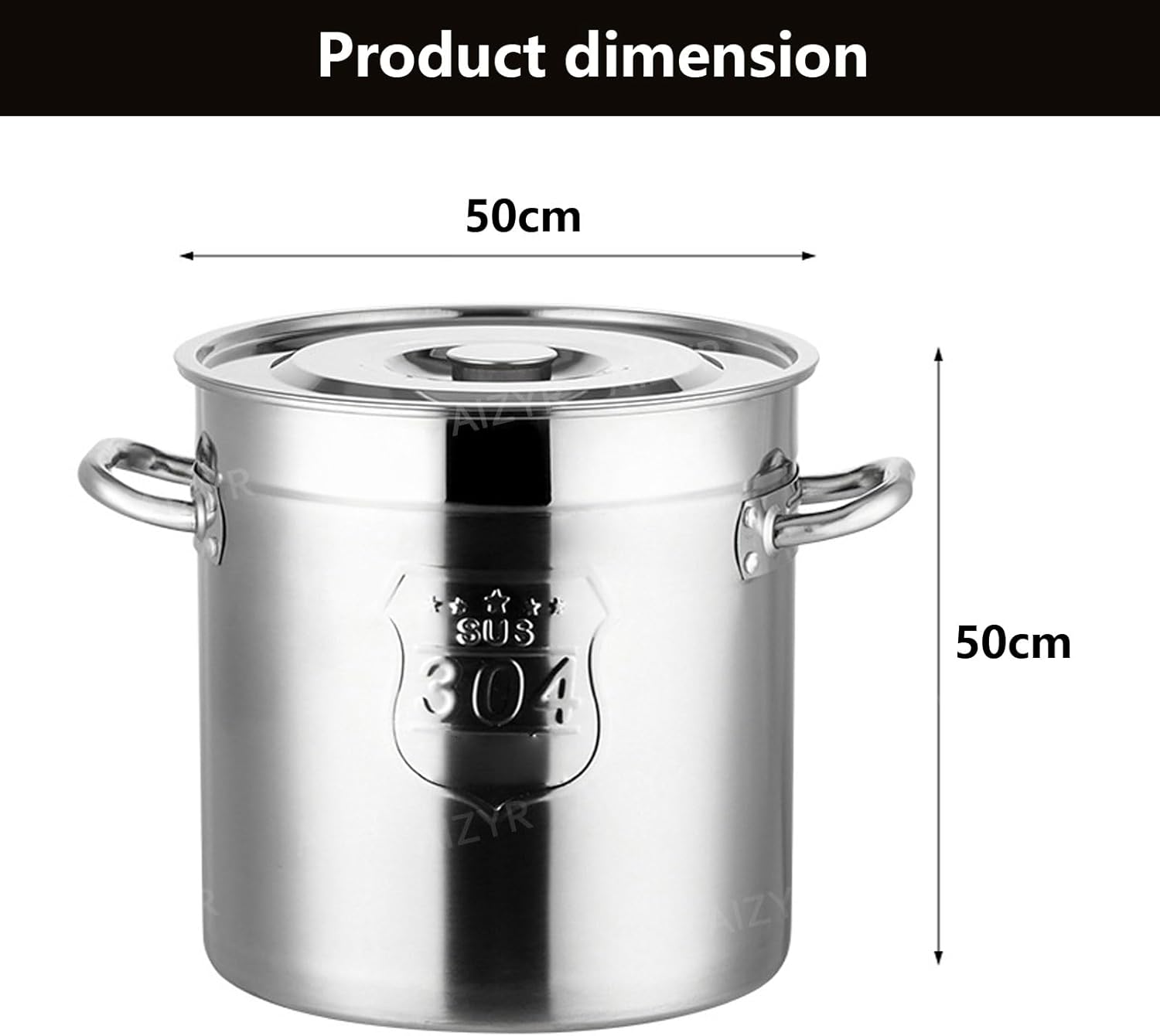 AIZYR 304 Stainless Steel Stock Pot with Lid