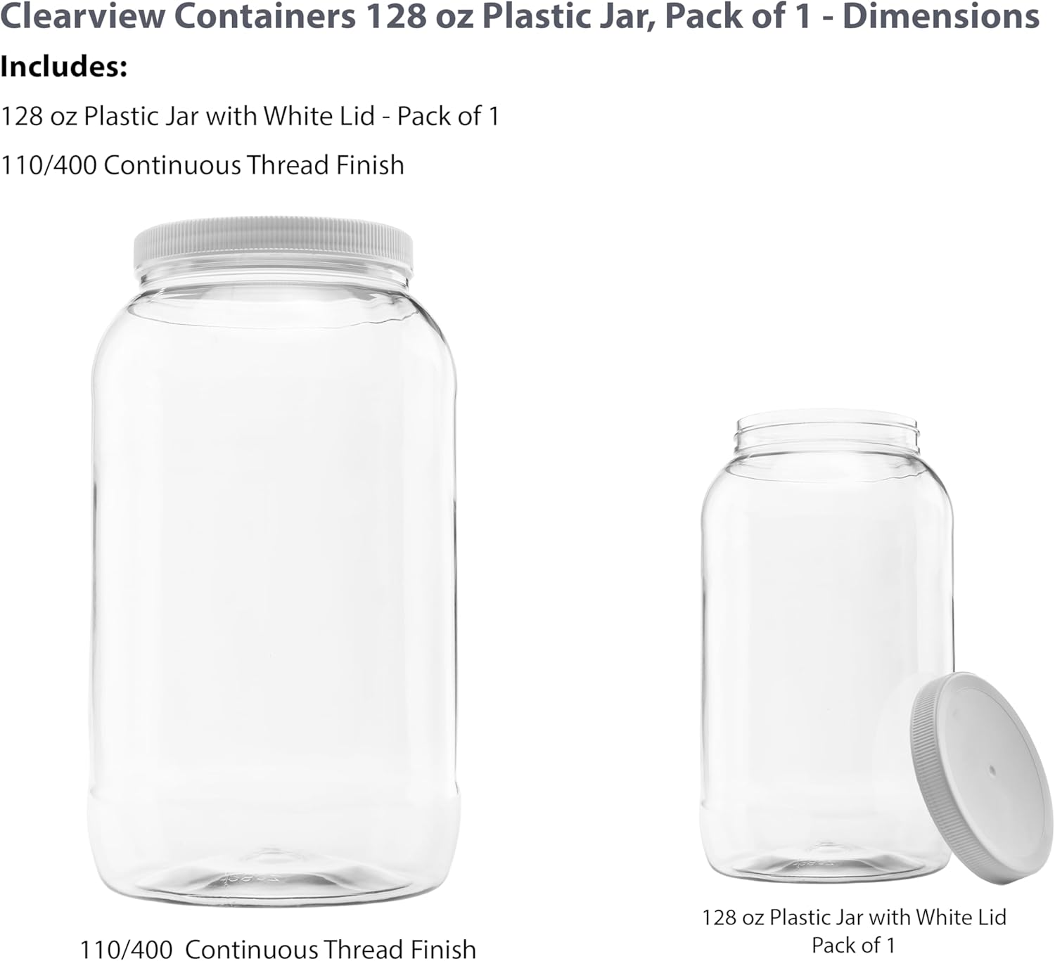 128-Ounce Jar Leak-Proof Lid BPA-Free