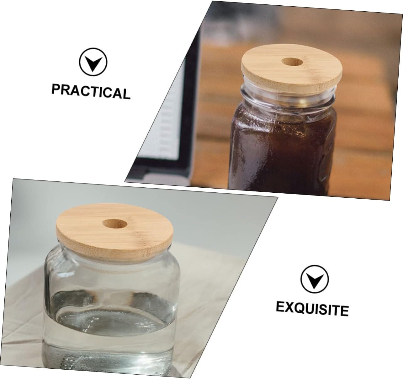 4-Piece Mason Jar Lids Wooden Sealing Covers